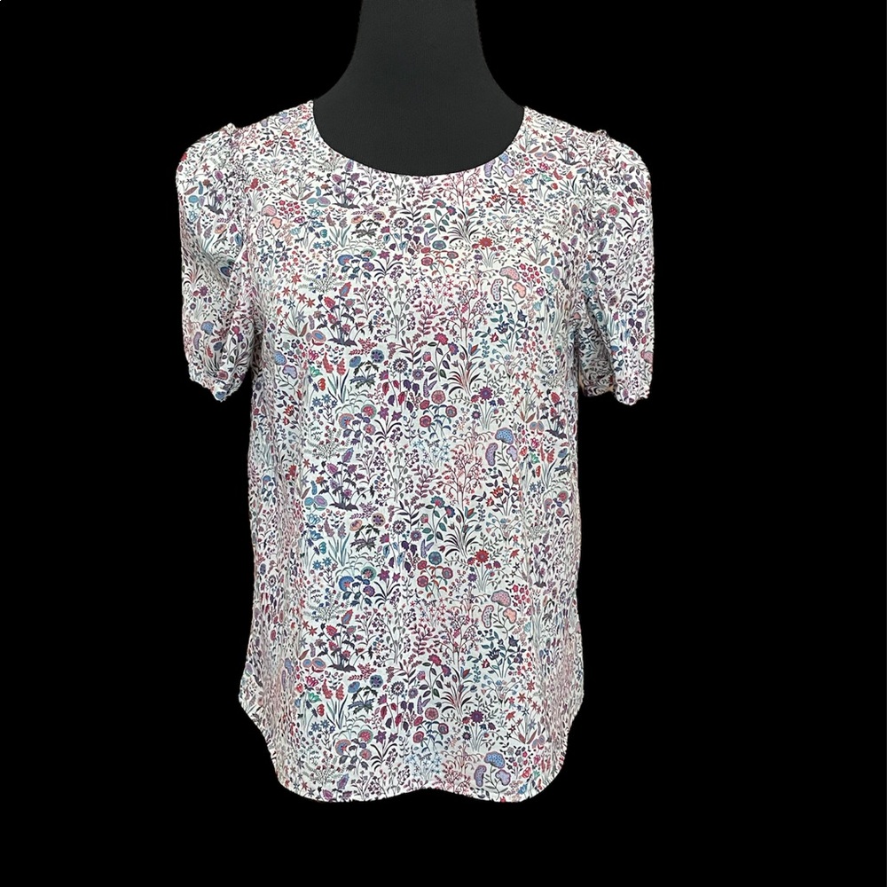 JCREW x Liberty puff sleeve blouse, size LARGE